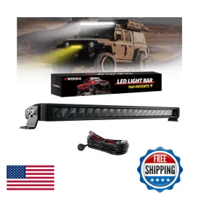 4wdking B0d25p2b78 22 Inch Dual-color Slim Led Light Bar120w Spot Flood Combo Beam Wiring