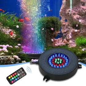 Abestfish Abfus0003 Led Aquarium Air Bubble Light 36 Rgb Color Changing Disk W 12 X H 2 In O2