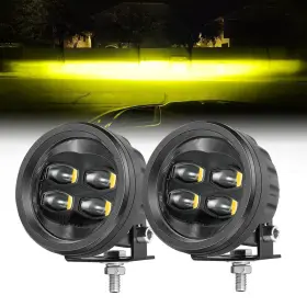 Acec Shop B0f5vqkh8z Sae Yellow Fog Lights 2pcs 80w 3.5 Inch Round Led Light Bars Dot