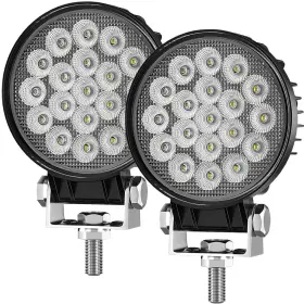 Adzoon B0cpkxq11y Led Tractor Lights 2 Pcs 4 Inch 12v Flood Light Round Waterproof Work Truck Ligh
