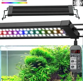 Ahj Agu3l-36a Led Aquarium Light 24/7 Full Spectrum Dimmable Submersible 36-42 Inch