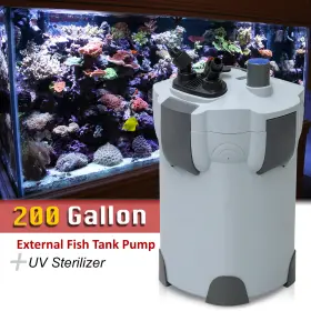 Ajp Distributors Mkh-aqm-017-769-t5 200 Gal Aquarium Fish Tank Pump External Filter Hw-404b 525 Gph 9w Uv Sterilizer