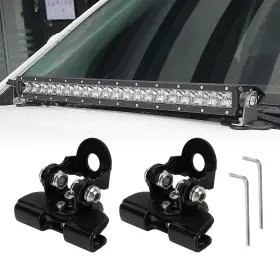 Ajxn B0d2hbcj47 2pc Hood No-drill Led Spotlight Grille Light Mount Brackets Base Black