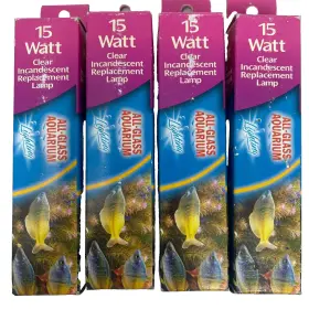 All Glaas Aquarium Co. 015905654159 Glass Lamp 15w Tubular Clear Incadescent Lot Of 4 All Glaas Aquarium Co. 015905654159 Glass Lamp 15w Tubular Clear Incadescent Lot Of 4
