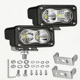 Angu-offroad B09mvxldmw Angu-offroad Led Pods 2pcs 3 Inch Cree Ditch Lights 40w Spot Flood Combo