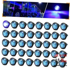 Aoxlfu Sku00192-blue-40x 40pcs 3/4 Inch Blue 3-led Mini Marker Lights For Trucks Boats Rvs