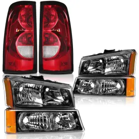 Apsve B099k25drb Headlights Assembly For 2003 2004 2005 2006 Chevy Silverado 1500 2500