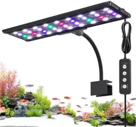 Aqqa 445010595581 Led Aquarium Light 24/7 Mode Clip On Fish Tank With Memory Function