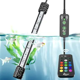 Aqqa Aq062-9w 3w Submersible Aquarium Light Colorful Led Rgb Fish Tank Dual Controller