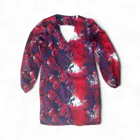 Aqua 12345 Red And Blue Snakeskin Dress Size Small
