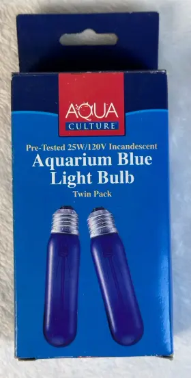 Aqua Culture 824088002202 New Aquarium Blue Light Bulb Twin Pack 25w/120v Incandescent Sealed