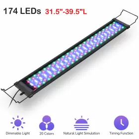 Aquabasik 23led012-108rgb Aquarium Led Light Remote Rgb Dimmable Lamp Coral Fish Tank For 32-39 Inch