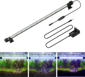 Aquariumbasics 712215225221 Led Aquarium Light For Fish Tank Auto On/off Submersible White And Blue A