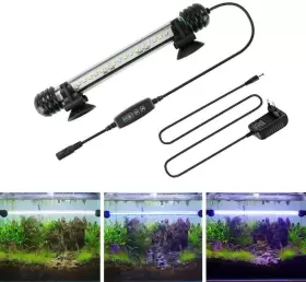 Aquariumbasics 712215782403 Led Aquarium Light For Fish Tank Auto On/off Submersible White And Blue A