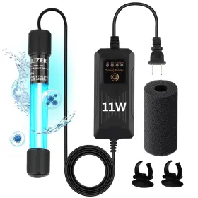 Aquatic Eden 11w-uv-sterilizer 11w Uv Light For Aquariums With 4 Timer Modes Uv-c Sump Filters
