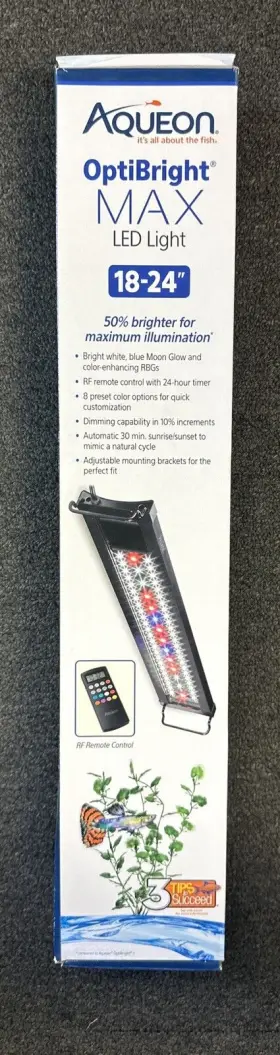 Aqueon 015905000741 Optibright Max Led Light 18 To 24 Inches Remote Control Aquarium Lamp