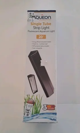 Aqueon 10025920 Single Tube Strip Light Fluorescent Aquarium 20 Inch