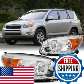 Aresparts B0df78v88t Front Headlights Assembly Set For 2006 2007 2008 Toyota Rav4 Base