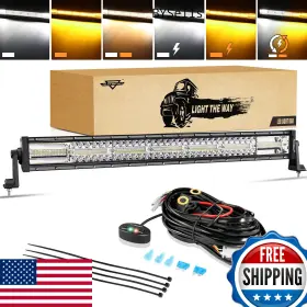 Auxbeam B09sbjhhh9 30 Inch 180w 6-mode Led Light Bar Amber White Flood Spot Strobe Off-road