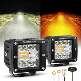 Auxbeam B09ylvv9h8 6-mode Amber White 3 Inch 72w Led Pods Dual Color Off-road Cube Lights