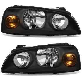 Axlaha B0f8bl395g Headlight Assembly For 2004 2005 2006 Hyundai Elantra Clear Lens Black