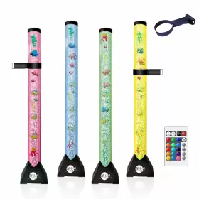 Brewish 737655778397 4ft Sensory Led Water Bubble Tube Lamp With 20 Color Changing Night Light Eff
