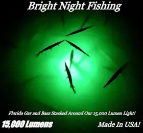 Bright Night Fishing 651074001068 25ft Battery Clamp Underwater Light Green 15 000 Lu