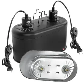 Cavachew B0cbp3242y Dual Reptile Light Fixture 11.2in Double Dome 150w Max Terrarium