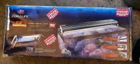 Coralife 096316086081 New Aqualight Led Aquarium Light Fixture Tri-lamps And Lunar Blue 30 Inch