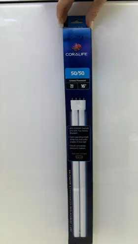 Coralife 096316540712 50/50 Aquarium Compact Fluorescent 36 Watt Light Bulb 16 Inch Straight Pin