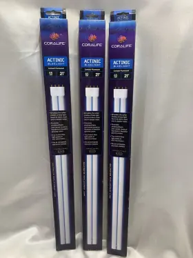 Coralife 096316540859 Set Of 3 Actinic Bluelight Saltwater Replacement Lamp 21 Inch 65 Watt