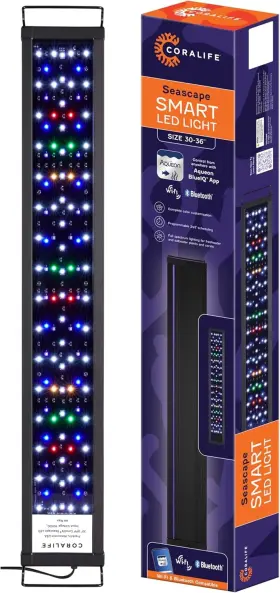 Coralife 100550371 Fish Tank Aquarium Seascape Wifi/bluetooth Smart Led Light 30-36 Inch