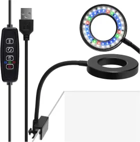 Datoo H-dtsal-2 Clip On Aquarium Light With Timer Small Usb Fish Tank 8w Dimmable Full Spe