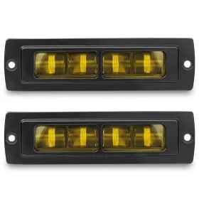 Deri B0cyc4srsd 7 Inch Flush Mount Led Pods 2pcs Yellow Amber 4000k Bumper Fog