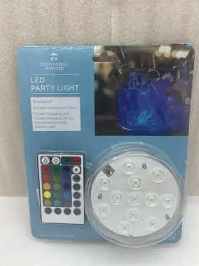Destination Summer 444600636618 Party Light Waterproof Remote-control And 7 Color Changing Led Submersible
