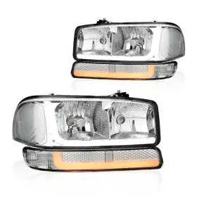 Dimflux B0f8bnj5yl Led Drl Headlight Headlights Assembly Kit Compatible 1999-2007 Gmc