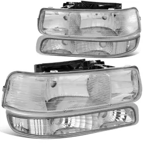 Dna Motoring B07d4zg1qt Hl-oh-cs99-4p-ch-cl1 Headlight Assembly Compatible 99-02 Silverado