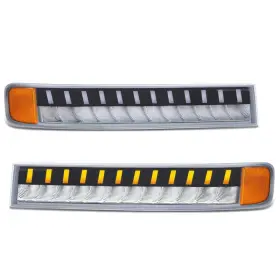 Dna Motoring B0dhkhnzhh Pair Sequential Start Up Led Drl Turn Signal Bumper Lights