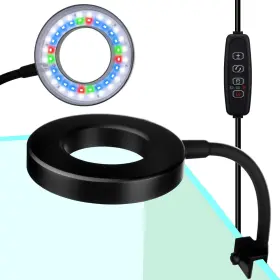 Domica 744110462449 Clip On Aquarium Light With Timer For 1 To 3 Gal Fish Tank Dimmable Whit