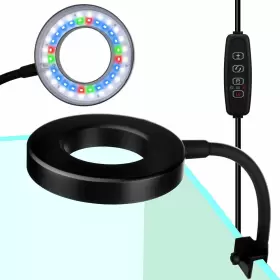 Domica 757158431810 Clip On Aquarium Light With Timer For 1 To 3 Gal Fish Tank Dimmable White Bl