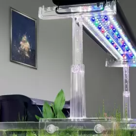 Driamor 794414353646 Aquarium Light Holder Adjustable Clear Acrylic Fish Tank Led Riser Stan