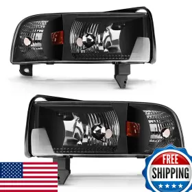 Dwvo B07s67ryzb Headlight Assembly Compatible 1994-2001 Dodge Ram 1500/94-02