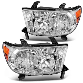 Dwvo B07t847rv9 Headlight Assembly Compatible Tundra 2007-2013/ Sequoia 2008-2017 Chrome