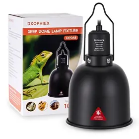 Dxophiex B0bs67jtgl 5.5in Deep Dome Reptile Heat Lamp Uvb Light Fixture Up To 100w For