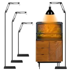 Dxophiex B0cqlcdvpt Adjustable Reptile Heat Lamp Stand 15.7-74.3in Height 360 Swing Arm