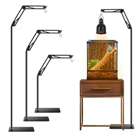 Dxoveen B0bys18wkn Reptile Lamp Stand 15.7-74.3in Adjustable Height 360 Swing Arm Heat
