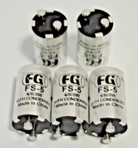 Eiko 031293495525 Fs-5 4/6/8w Fluorescent Lamp Starter With Condenser 5-pk New
