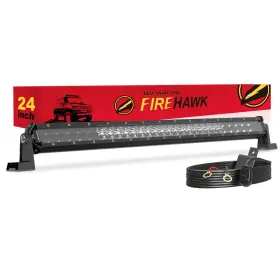 Firehawk B0bnc2872p 24 Inch 60000lm Led Light Bar Spot Flood Off Road Truck Suv Atv Harness