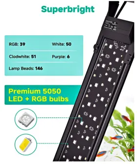 Fishkeeper Fk080-30w App Controlled Led Aquarium Light 28 Inch -40 New In Factorybox