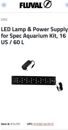 Fluval A14700 Led Lamp For Evo Aquarium Kit 13.5 Us Gal / 52 L Brand New